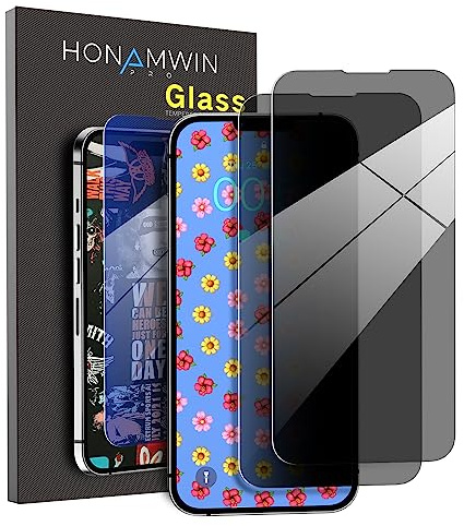 HONAMWINPRO Screen Protector For iPhone 13 Mini Easy to Install Anti Spy 2 PACK