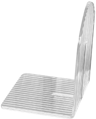 Acryl-Buchstütze, Kratzfest, L-Form, Stabile Unterstützung, Glänzendes Aussehen, Schreibtisch-Buchhalter für Heimbibliothek, Büro (Transparente Welle)
