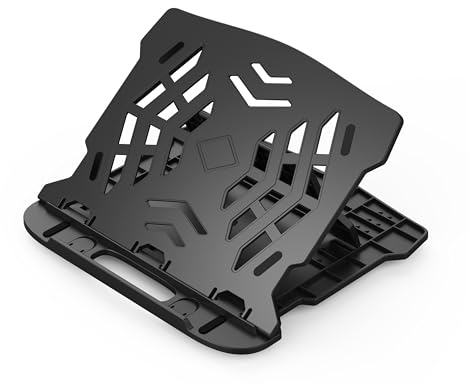 Q-Connect Supporto ergonomico per computer portatile, in plastica/nero, 25,5 x 1,8 x 28 cm, 0,46 kg