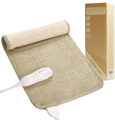 GOTCOZY Heating Pad 12x24 for Back Pain Relief & Cramps(Khaki)