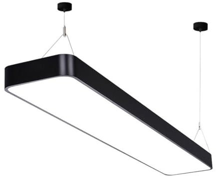 LUOYAOB Modern Pendelleuchte Rechteckige Lange Pendelleuchte Billardtisch Linear Kronleuchter Moderne Minimalistische LED Hängelampe for Billardzimmer Fitnessstudio Hängelampe(Black-6000K,60CM)