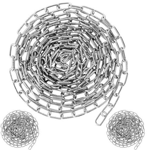 VIDETOL 3 Stück Edelstahlkette, 3 M Metallkette Stahlkette, 2 mm Edelstahl Ketten, Gliederkette für Schaukelkette, Garagentore, Lampenkette