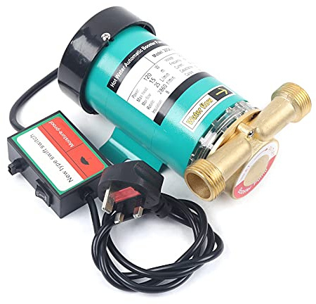 Booster Pump, 120W 25L/min Pressure Pump Hot Cold Water Pump Automatic Household Circulation Pump with Brass Water Flow Switch for Home Garden Pond Irrigation (Outlet: 1 inch (25mm))