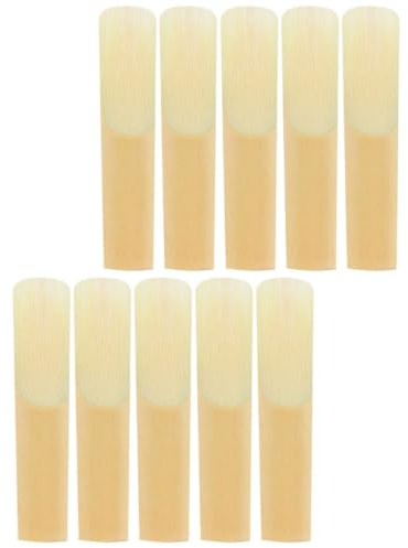 VICASKY 10 Stück Professionelle Bambus Saxophonblätter Stärke 2,5 ohne Grate Leicht zu Montieren Geeignet für Altsaxophon Musiker und Musikstudio Zubehör