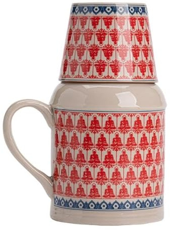 Tutoy Ru Kiln - Tazza da tè in ceramica con coperchio, piccola tazza calda, grande capacità, bottiglia termica con manico, stile cinese, tazza da ufficio