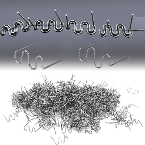 Clou de Soudure Plastique, Agrafes de Soudage, Agrafes Chaudes en Acier, 1000PCS 0.6mm 0.8mm Agrafe de Soudage de Carrosserie Agrafe Chaudes Réparation Soudure