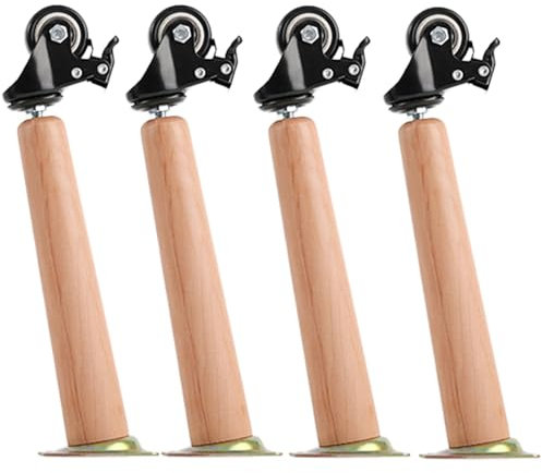 Gambe per mobili in legno con ruota universale, set di 4 piedini affusolati per divano/panca, gambe rialzate per mobili, tavolino da caffè, divano, design obliquo, 140 cm + 6,2 cm