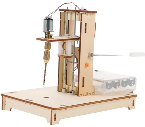 Toyvian DIY Mini Drill Press Kit with Wood Material for Precise and Accurate Drilling, Hands-on Assembly, for DIY Education Science Project and Crafts