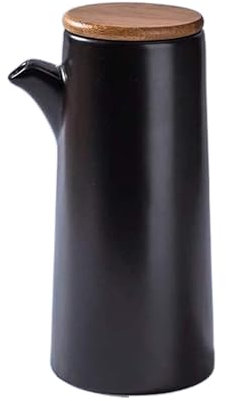 GLJTUO Öl- Und Essigspender, Öl- Und Essigspender, Bot-Flasche Aus Keramik In Schwarz, Ölflasche Mit Versiegeltem Deckel, Sojasauce, Essig, Menage, Kochen,