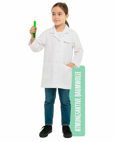 Merroum Laborkittel aus 100% Baumwolle für Kinder von 3 bis 14 Jahren