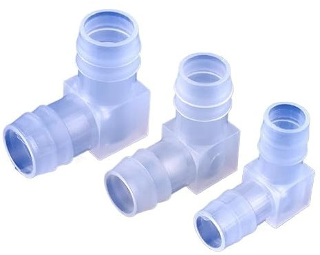 BCOMFY 5~200 Stück 4~20 mm PP-Winkelstücke for Aquarien, Tankarmaturen, Luftpumpenbelüfter, Pagodengelenke, Gartenbewässerung, medizinische Schlauchverbindungen(8x8mm,20 Pieces)