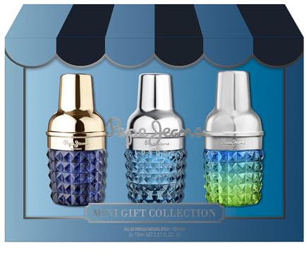 Pepe Jeans Perfumes Hombre Estuche 3 Piezas | Pack Regalo, Eau de Parfum 15ml Life Is Now, Cocktail Edition, Celebrate, Miniaturas Set Fragancia