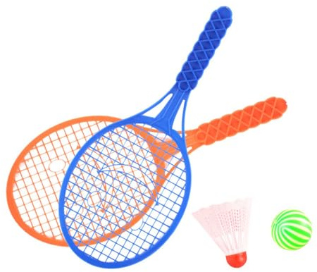 HEEZOU Kinder Plastik Sportschläger Spielzeug Tennis Schläger Set Badminton Set Für Handaugenkoordination Plastik Tennis Badminton Für Kinder Mehrzweck Sportspielzeug