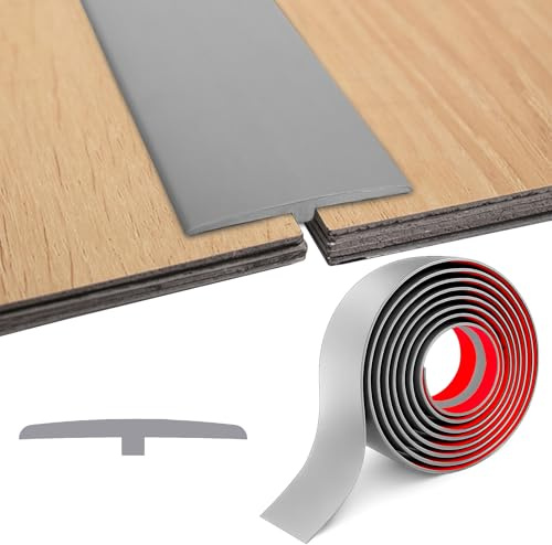 BOUFEIDA Übergangsprofil Selbstklebend, 1Mx5CM T Profil Übergangsschiene | PVC Türschwellen Leiste, Türübergangsleisten, Übergangsleiste boden vinyl für Verbindungsböden Lücken