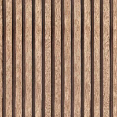 wishFIRE Wood Slat Wallpaper Natural Wood Effect Peel and Stick Wallpaper 44cm x 305cm Tan Vintage Self Adhesive Removable Panel Wall Paper Roll for Living Room Bedroom