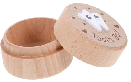 LOLIPPYY Caja Dientes Leche Madera Original para Niñas Diseño Compacto Guarda Recuerdos Primeros Dientes y Cabello Niña
