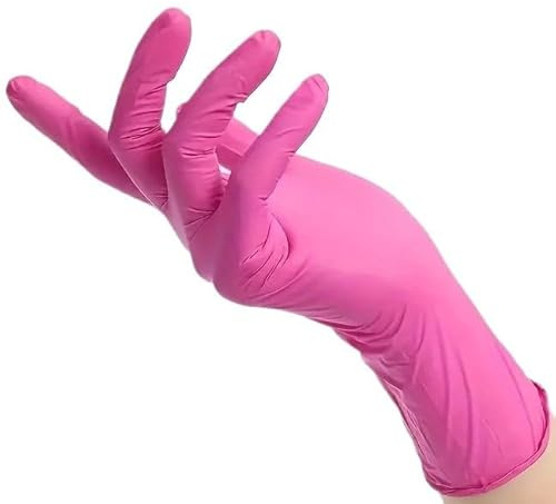 PBHOVIITG 20/60/100 Stück XS/S/M/L Rosa Handschuhe Einweg-Haushaltshandschuhe Elastisch Latexfrei Wasserdicht Langlebig Multifunktionales Reinigungswerkzeug(20PCS,S)