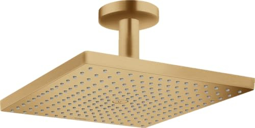 hansgrohe Raindance E - wassersparende Kopfbrause (EcoSmart) mit Deckenanschluss, Duschbrause (300 x 300 mm), Regendusche für Deckenmontage, Brausekopf mit Antikalk-Funktion, Brushed Bronze, 26251140