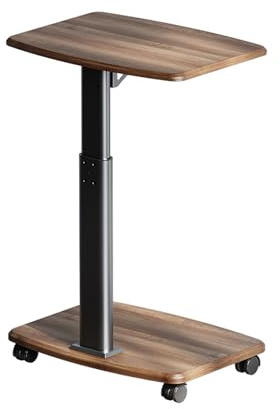 ERYUE Bureau D'ordinateur à Hauteur Réglable pour Petits Espaces avec roulettes Rangement Mobile Double Couche pour Bureau à Domicile Table élévatrice Compacte en Acier laminé Froid Petits Espaces