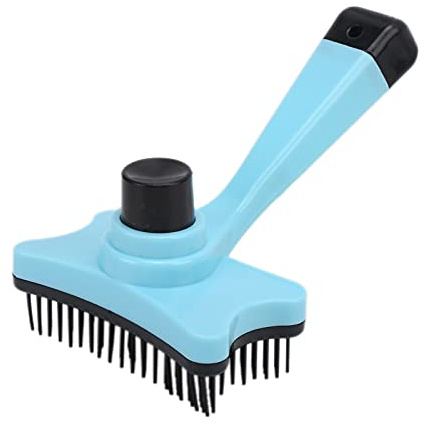 KIMISS Rastrello per Sottopelo e Strumento per Rimuovere i Tappetini per Cani e Gatti - La Spazzola per Animali Domestici Rimuove il Sottopelo Sciolto e i Aggrovigliati Migliora La Circolazione (BLUE)