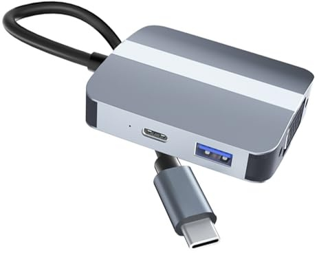 FANSHINUO Station d'accueil USB C vers HDTV Sortie VGA USB 3.0 Câble répartiteur 3,5 mm pour téléphone portable Accessoires C Multiport Adaptateur