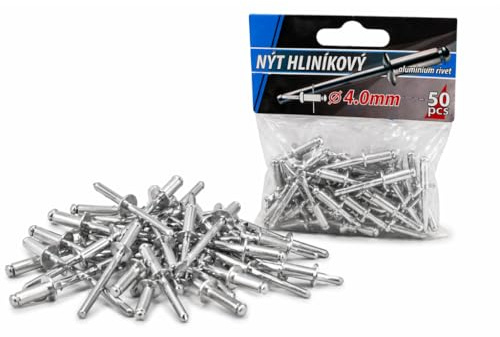 Aluminium Pop Rivets 4.0mm x 6mm Dome Head Blind Rivets | Steel Mandrel | Open End | 50 PCS | Silver Rivets for Metal Fixing & DIY