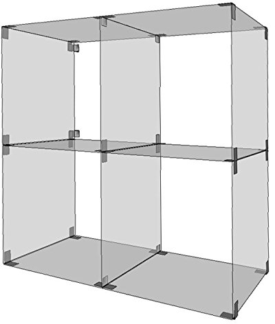 Glassteckvitrine Würfel 40 x 40 cm Glasregal Glassteckvitine Steckvitrinen Steckvitrine Glasregal Glasregale Vitrine Vitrinen
