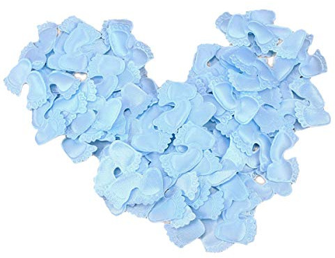 BESTOYARD Konfetti Baby Shower Fuß Form Stoff 3D Tisch Konfetti Tischdeko Streudeko für Babyshower Babyparty Kinder Geburtstag 100 Stück (Blau)