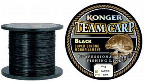 Konger Angelschnur Karpfenschnur Team CARP Black 600m Monofile Feeder Karpfen