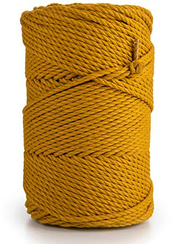 Cordón de Macramé 3 mm 135 m 0,5 kg, 3 strand twisted Cuerda Teñida Tricapa de Algodón para Atrapasueños, Colgantes, Decoración de Pared, para Bodas, Cordel de Regalos - MB Cordas