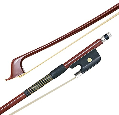 P&H Fiberglas-Doppel-Bass-Bogen Größe 1/8-1/4, leicht, langlebig, mit natürlichem weißem Rosshaar, ideal für Kontrabass-Studenten, Anfänger und Lehrer