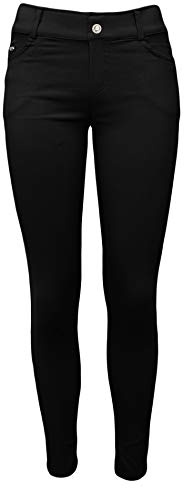 Sockenhimmel leicht gefütterte Damen Jeans Hose angenehme Jeggings Damen Übergangshose mit leichtem Stretch-Gewebe (40-42, Schwarz)