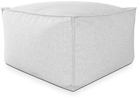 Deshome - Sitzhocker Sitzpouf Pouf 80x80x50 cm mit abnehmbarem Polster für Innen- und Außenbereich: Sitzpouf Design für Sofa, Wohnzimmer, Schlafzimmer, Sitzhocker, Light Pouf EIS