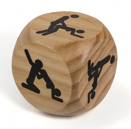 XXL-Stellungswürfel Entscheidungshilfe erotischer Würfel für Paare, welche Sexstellung kommt als nächstes. aus Holz, 6x6x6cm