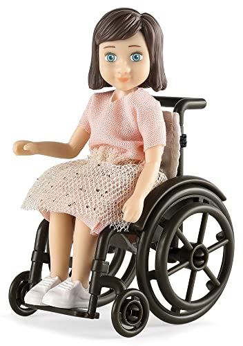 Lundby Puppenhaus Puppen Set - Moderne Puppe mit Rollstuhl & Puppenkleidung - Puppe für Jungs & Mädchen - Hochwertiges Puppenhaus Zubehör - 1:18 Puppe klein 15x35x90mm - Puppe ab 3 Jahre