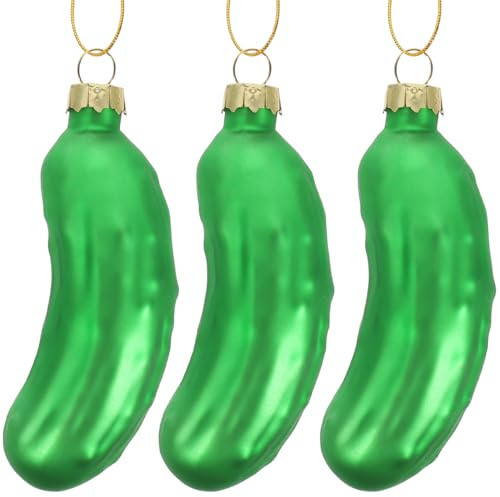 VALICLUD Wohnkultur Weihnachtsschmuck Weihnachtsgurke Ornamente Christbaumschmuck Mundgeblasenes Baumschmuck Gurke Geschenke Gurke H?ngende Ornamente (3) Gurke Weihnachtsschmuck