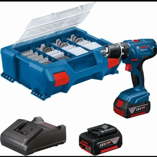BOSCH ROBERT PRO FBA80009 Bohrschrauber Bosch GSR18V-21 18 V + 2 Akkus 4 Ah + Ladegerät + Koffer L-Case-06019H100C