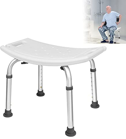 LARS360 Duschhocker für Senioren 135kg, Aluminium Badhocker Badestuhl, Höhenverstellbar 38-52cm, Duschsitz für Senioren Kinder Menschen