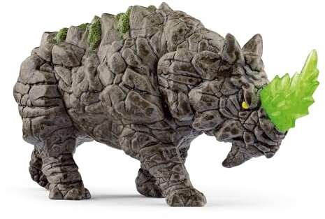 SCHLEICH ELDRADOR Creatures | Kampfrhino 70157 | Nashorn mit beweglichem Kopf | detailreiche Monster Figur | tolles Geschenk & Highlight für Jede Sammlung | Spielzeug ab 7 Jahren | 16 x 6 x 8 cm