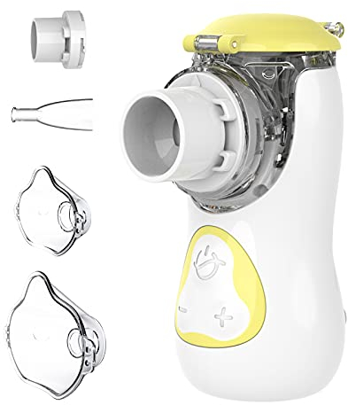 FEELLIFE Nebuliser Machine for Adults, Type-C Rechargeable Portable Nebuliser for Adults & Kids, Silent Portable Handheld Inhaler for Home and Travel with 2 Masks & Mouthpiece