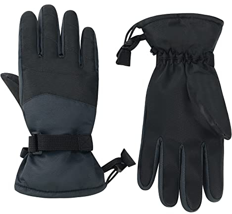 Century Star Skihandschuhe Kinder Winterhandschuhe Fahrrad Winterhandschuhe Kinder Handschuhe Winter Handschuhe Wasserdicht Fahrradhandschuhe Kinder Thermohandschuhe Winddicht Schwarz2 10-14 Jahre