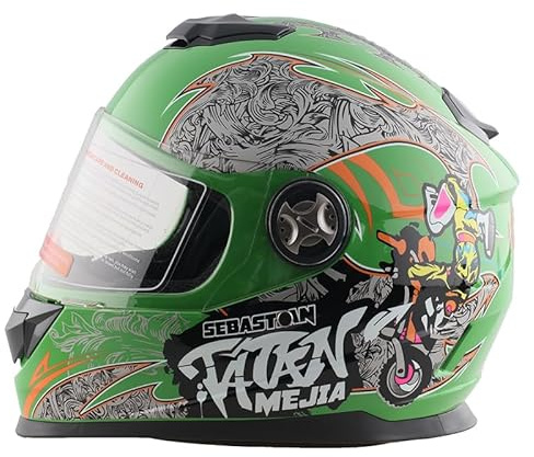 Kinder Integralhelm Mejia – Motorradhelm für Kinder, ABS-Schale, robuster Kinderhelm für Downhill, Quad und Motocross, Gelb, Größe L, 57 – 58 cm