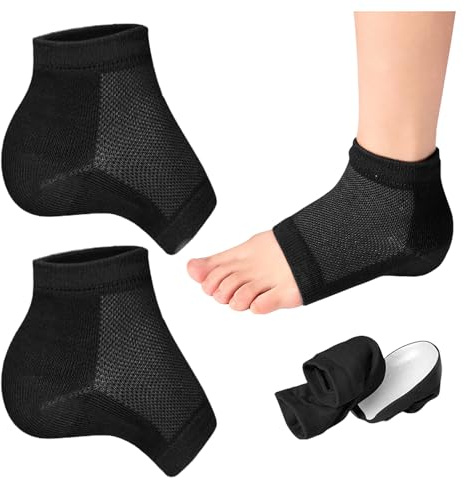 Chaussette rehaussante noire, rembourrée, avec rehausseur de hauteur de la semelle intérieure pour homme et femme