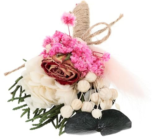 PRETYZOOM Künstliche Ansteckblume aus Getrocknetem Hortensien Kleiner Strauß Dekorativ und Angenehm zu Tragen als Hochzeits Boutonniere für Festliche Anlässe