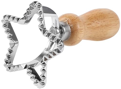 Roulette à pâtisserie robuste avec poignée en bois et alliage cannelé pour fabrication de pâtes - Outil polyvalent