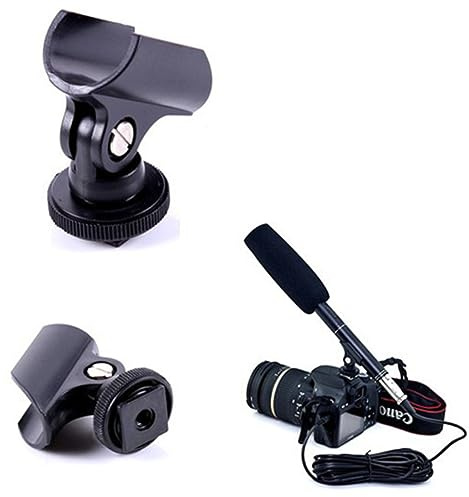 Abaodam Mikrofonklemme und Flexibel mit Schraubdesign 5 Stück aus Kunststoff und Blitzschuhadapter Verstellbar für Dslr Kamera und Mikrofon Interview