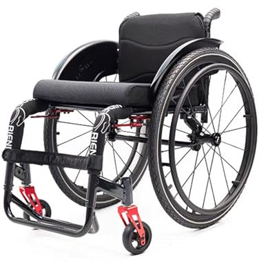 Tragbarer Transportrollstuhl, Kleine, Leichte, Kompakte Rollstühle, Rollstuhl Aus Aluminiumlegierung, Geländegängiger Sportrollstuhl, Selbstfahrende Manuelle Rollstühle, Mit Handbremse(42cm/16.5in,F)