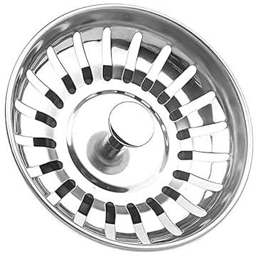 Foyscr Kitchen Sink Plug Strainer, Stainless Steel Kitchen Sink Strainer, ThickenSink Plug for Drain and Filter in Kitchen and Bathroom Sinks Hole 80mm