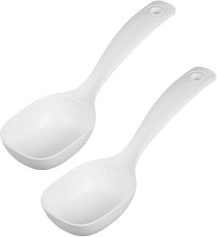SECFOU 2pcs Hotel Soup Ladle Large Serving Spoon Canteen Soup Ladle Multipurpose Scoops for Food Pp Material Non-Slip Design