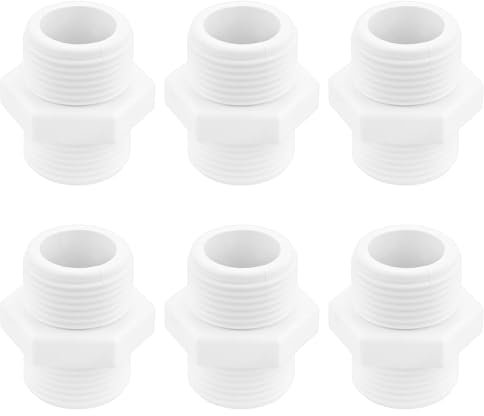 SING F LTD 6Pcs G3/4 X G3/4 Male Thread 25MM PVC Washing Machine Dishwasher Inlet Hose Connectors Pipe Fitting Hex Nipple Adapter Connector